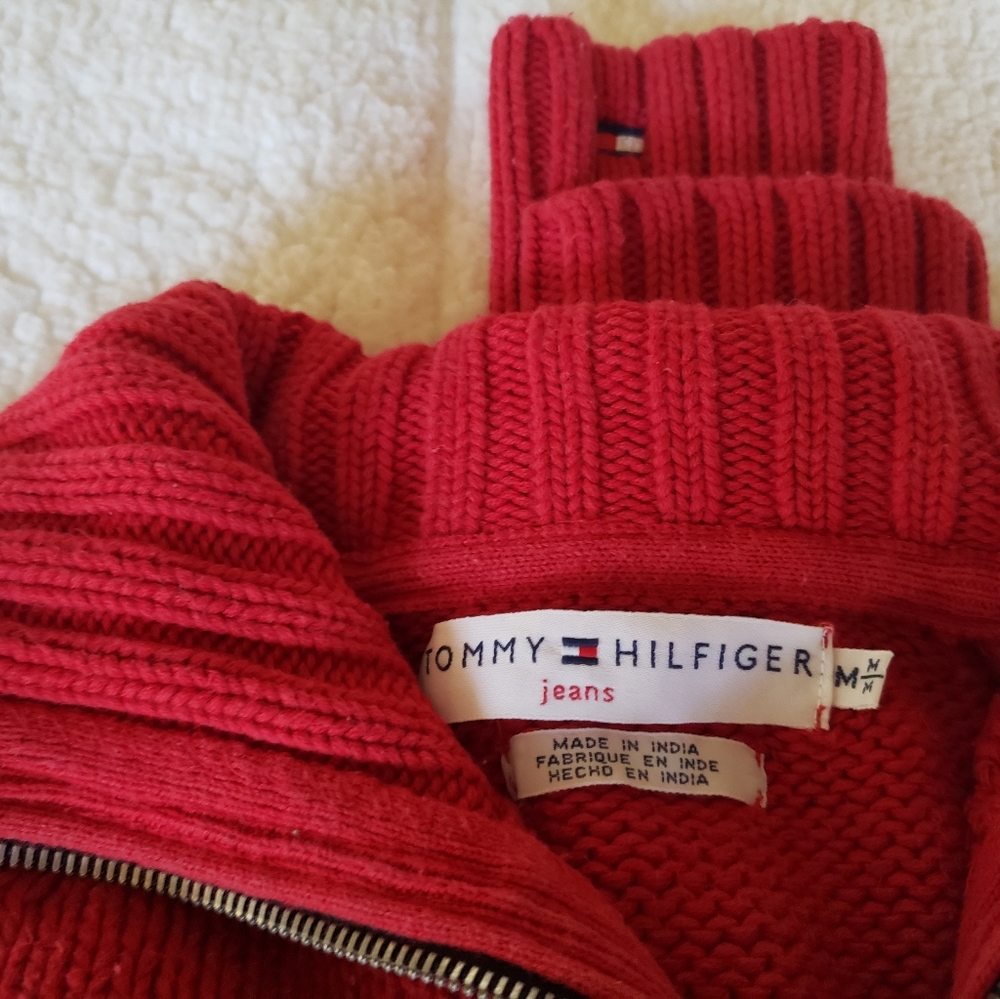 Tommy Hilfiger Red Medium Thick Sweater